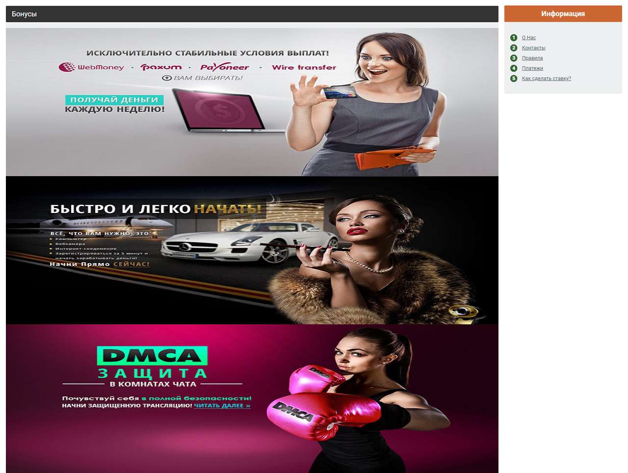 Bonga-Cams, Chats